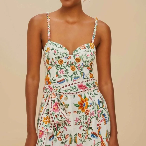 Farm Rio Off-White Delicate Forest Romper - Picture 3 of 7